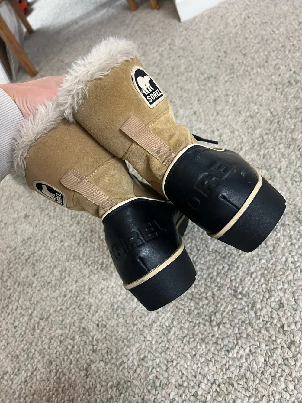 Sorel Cream Faux-Fur Lined Winter Boot
